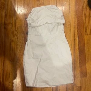 White strapless corset short bodycon dress